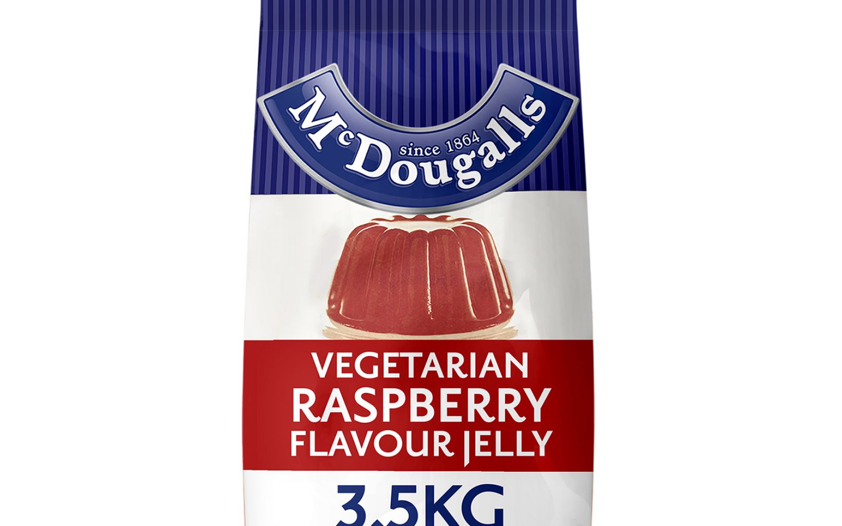 69198 Mcdougalls Vegetarian Raspberry Flavour Jelly Bag 3500g Edit