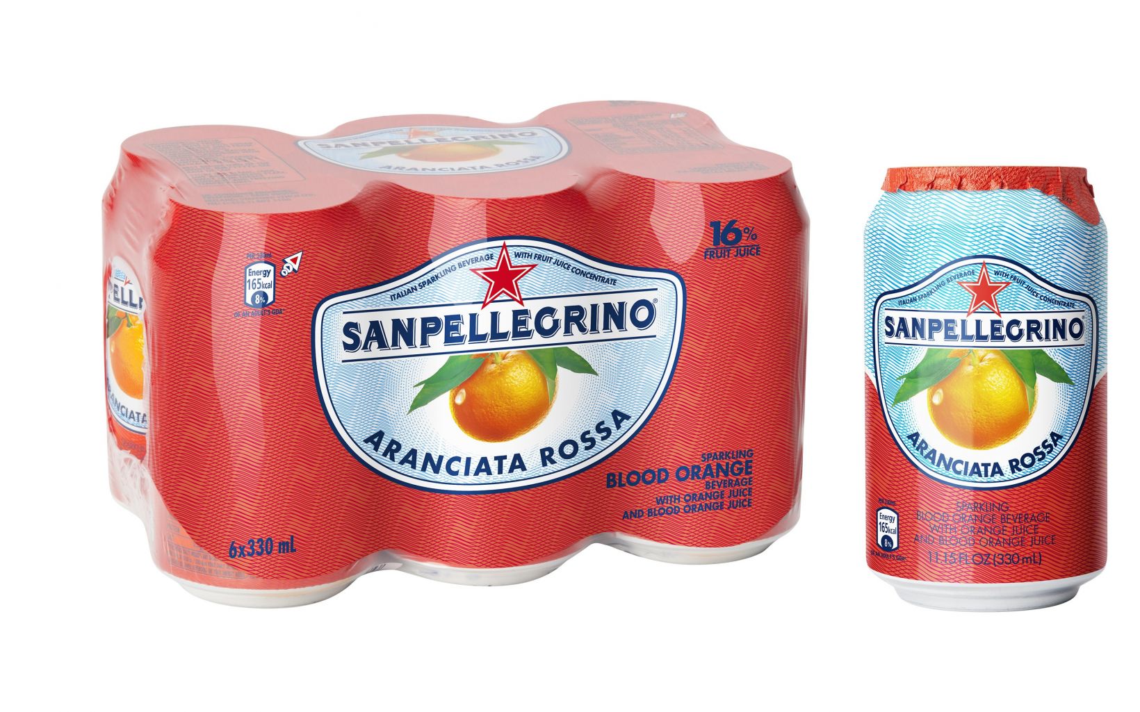 Holdsworth Foods › Sparkling Blood Orange Juice Cans San Pellegrino